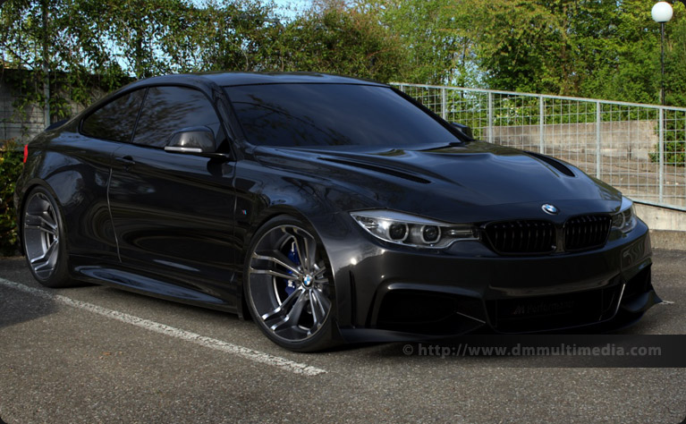 BMW F32 4 Series Coupe Wide Body in Gloss Black