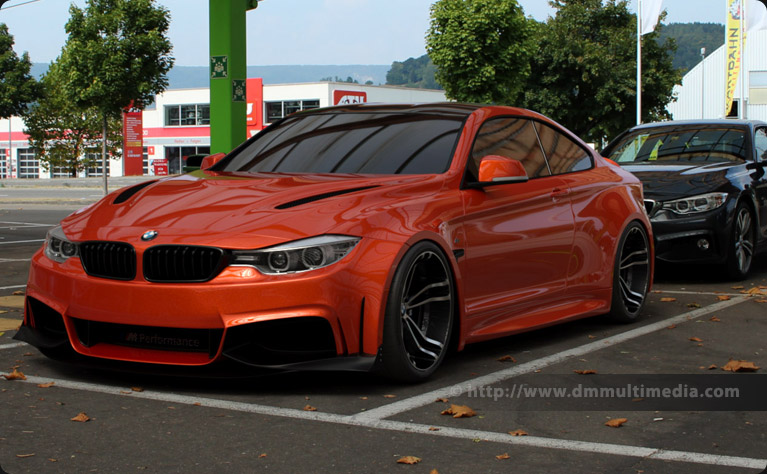 BMW F32 4 Series Coupe Wide Body, at the top of a Swiss hill
