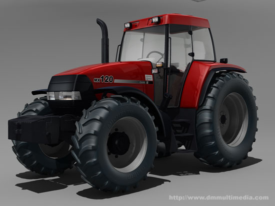 Case MX120 Maxxum Tractor - 3/4 view