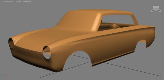 Addition of the roof, rear panels and more defined front wings