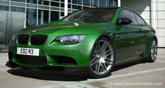 BMW E92 M3 in custom metallic green with 20" Alloy Rims