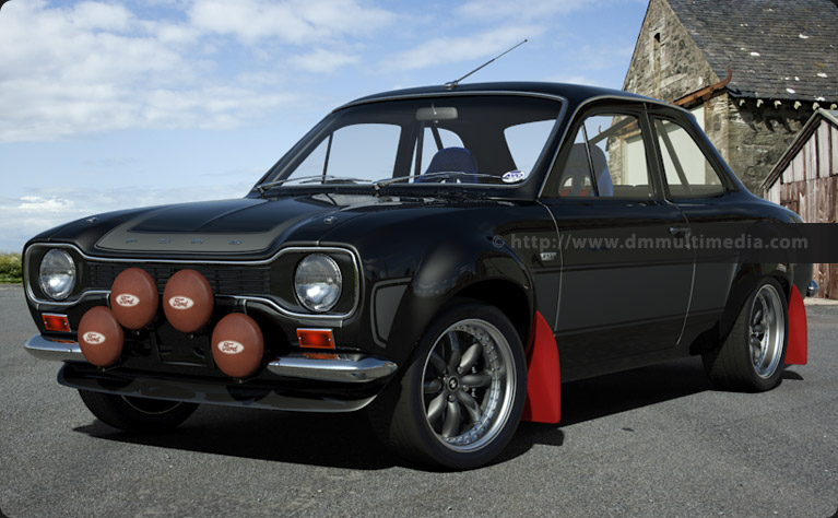 Escort MK1 Big Wing in Solid Black with Graphite Grey Stripes