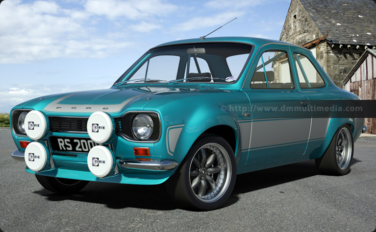 Escort MK1 RS2000 in Light Blue with Light Grey Stripes, 15" inch Image Alloys
