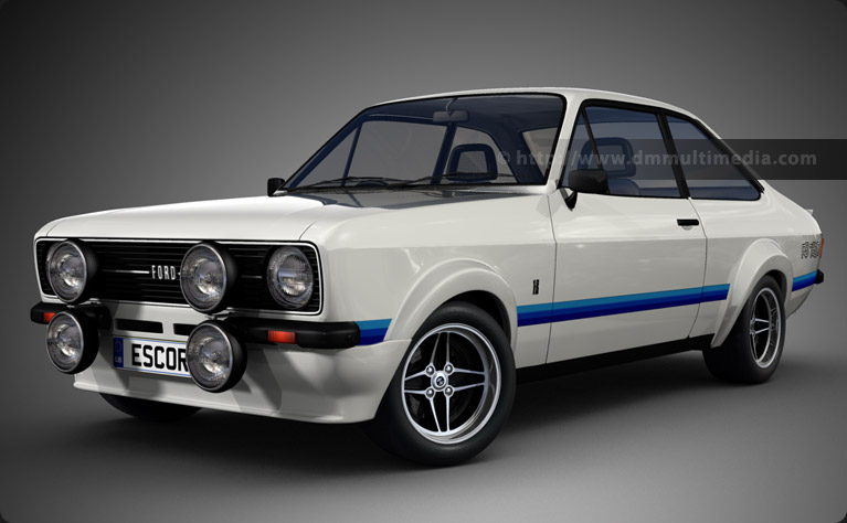 Escort MK2 RS1800 with Forest Arches in White with Motorsport Blue flashes
