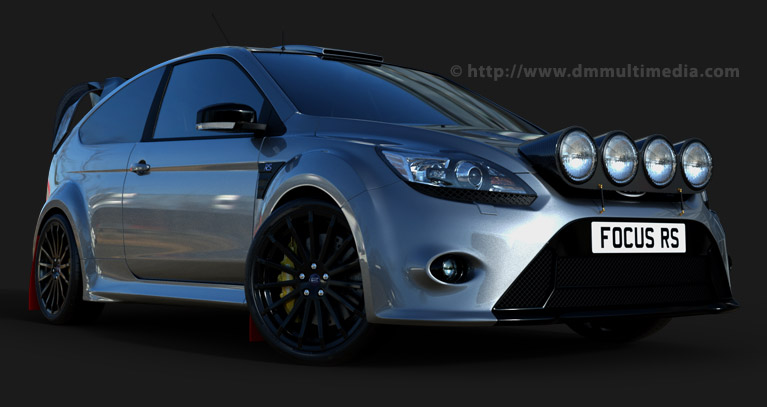 Ford Focus MK2 in Silver, Rally Spec : Spotlights Pod, Roof Vent