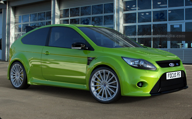 Example scene render using the iray matte shader and iray material - Ultimate Green car paint
