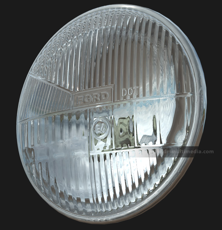 Car Headlight rendered with the Mental Ray texture setup