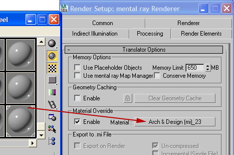 Assign Default over-ride material