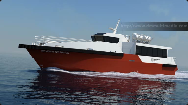 Wavemaster Design Fast Ferry in the afternoon sun