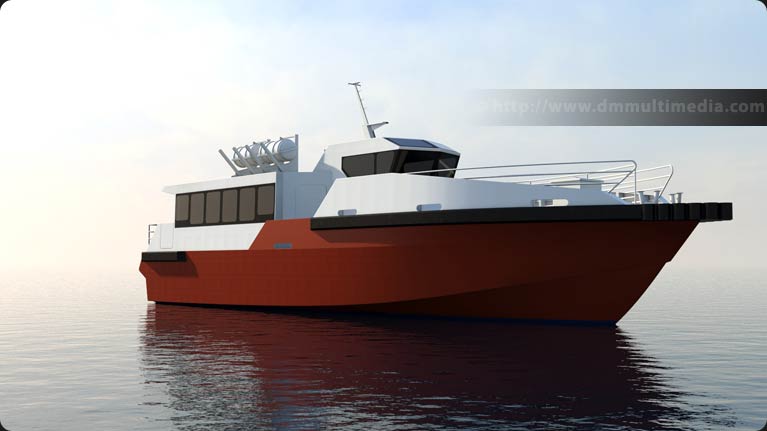 Wavemaster Design Fast Ferry in late evening, eary texture test
